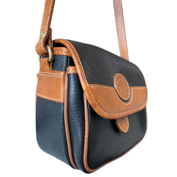 Vintage Delane Crossbody Bag Black & Tan Leather - Picture 9 of 11